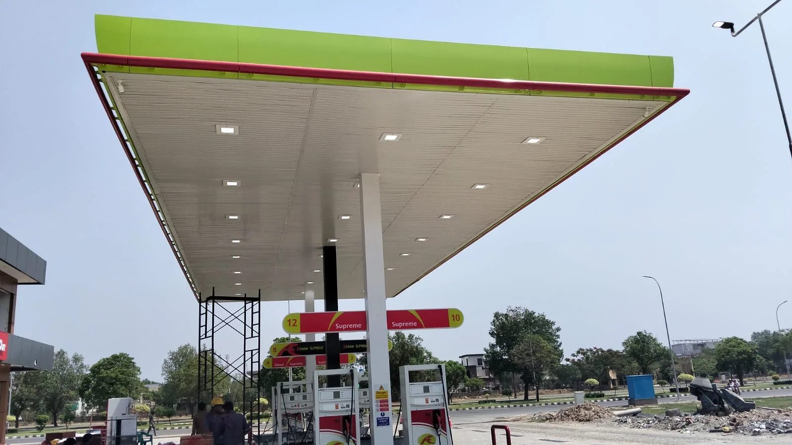 Crest LED canopy lights installed under the Attock Petroleum Lake City canopy