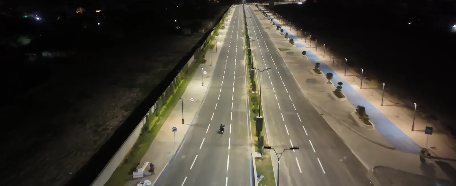 CBD Kalma Chowk corridor lit at night